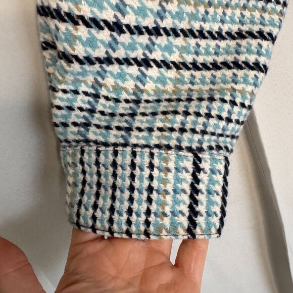 Bogey Boys Blue Black Ivory Sage Green Hounds Tooth Weekend Golf Jacket Size L - Picture 5 of 16